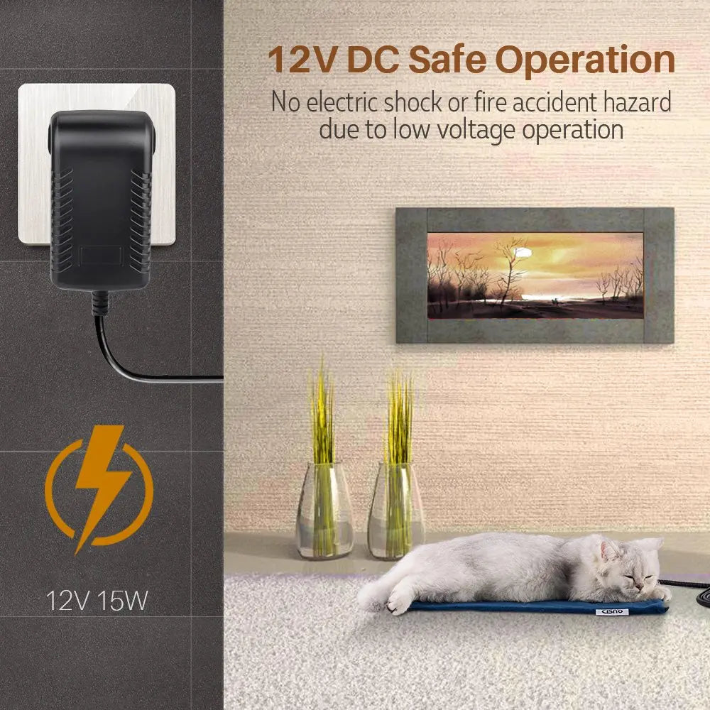 Tapis chauffant résistant aux morsures pour chiens et chats, imperméable et réglable